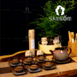 Bộ ấm chén men hỏa biến dáng bầu SG-AC02