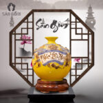 Bình hút lộc Cuốn thư ngang Phúc Lộc Thọ đắp nổi màu vàng SG-BHL15