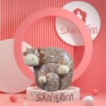Bộ tượng 3 con bò sữa gốm sứ Bát Tràng nâu đốm SG-TT04