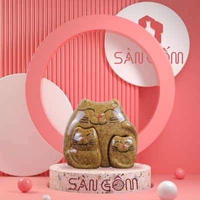 bo-tuong-3-con-meo-gom-su-bat-trang-mau-nau