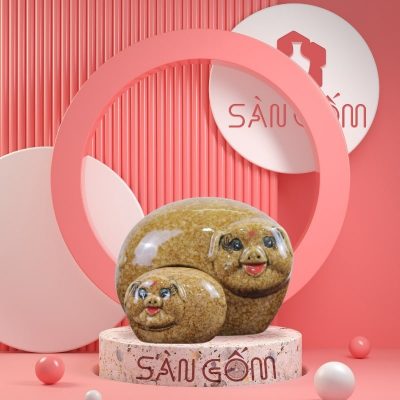bo-tuong-su-trang-tri-2-con-heo-nau-dom-bat-trang