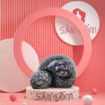 Bộ tượng sứ trang trí 2 con heo Bát Tràng màu đen đốm SG-TT27