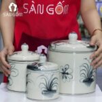Hũ muối dưa họa tiết chuồn khoai SG-HM01