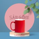 Ly sứ cao cấp Bát Tràng dáng trụ màu đỏ SG-LS84