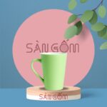 Ly sứ nhiều màu dáng cao, chữ V của Bát Tràng SG-LS04