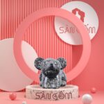 Tượng chuột sứ trang trí Bát Tràng màu đen đốm SG-TT03