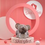 Tượng chuột sứ trang trí Bát Tràng màu nâu đốm nhạt SG-TT19