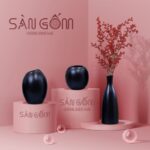 Bộ 3 bình hoa decor gốm sứ men đen Bát Tràng SG-BH123