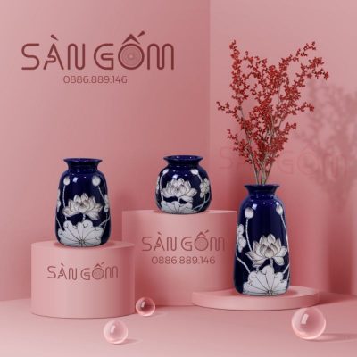 bo-3-lo-hoa-mau-xanh-dam-hoa-tiet-hoa-sen