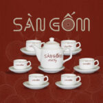 Bộ ấm chén sứ trắng quà tặng giá rẻ SG-AC27