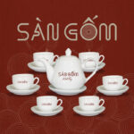 Bộ ấm trà quà tặng Bát Tràng dáng hoàng cung SG-AC40