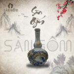 Nậm rượu men rạn Bát Tràng đắp nổi họa tiết rồng SG-NRT01