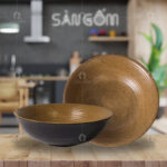 Bát loe men nâu gốm Bát Tràng SG-BT07