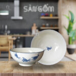 Bát tô sứ vẽ cá chỉ xanh gốm sứ Bát Tràng SG-BT18