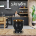 Ca bia men nâu gốm Bát Tràng SG-LS18