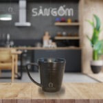 Cốc lipton có quai men đen mát Bát Tràng SG-LS21