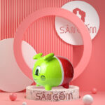 Heo đất dễ thương bằng gốm sứ màu xanh đỏ SG-HĐ18