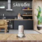 Lọ đựng tăm men gấm hoa đào Bát Tràng SG-OT05