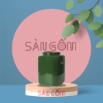 Bia lu gốm sứ dáng vuông màu xanh rêu bằng sứ SG-LUB15