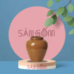 Lu uống bia sứ mini tròn bầu Bát Tràng màu nâu SG-LUB22