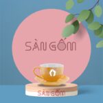 Ly cafe cappuccino vân đá màu cam Bát Tràng SG-LS47