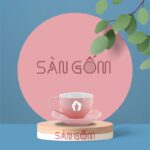 Ly cafe cappuccino kèm đĩa lót màu hồng Bát Tràng SG-LS55