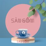 Ly cafe espresso vân đá Bát Tràng màu xanh coban SG-LS52