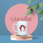 Ly sứ in hình logo đẹp gốm sứ Bát Tràng SG-LS29