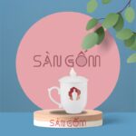Ly sứ có nắp men trắng chóp lửa SG-LS45