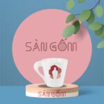 Ly sứ trắng cafe latte espresso quai xoắn SG-LS68