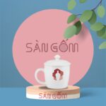 Ly sứ trắng dáng tròn lùn có nắp SG-LS67