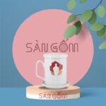 Ly sứ trụ trắng có nắp kèm đĩa lót SG-LS65