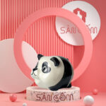 Ống tiết kiệm hình gấu trúc gốm sứ Bát Tràng SG-HĐ01