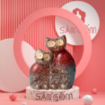 Bộ tượng gốm sứ trang trí 2 con cú màu nâu SG-TT73