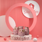 Bộ tượng gốm sứ trang trí 4 con cú màu hồng SG-TT71