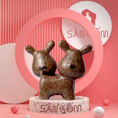 bo-tuong-su-trang-tri-2-con-cho-mau-nau-dam