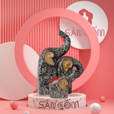 bo-tuong-thu-trang-tri-3-con-voi-gom-su-den-dom