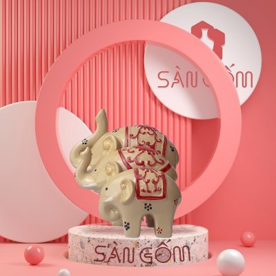 bo-tuong-thu-trang-tri-3-con-voi-mau-trang-nga