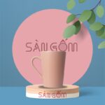 Ly sứ Bát Tràng dáng chữ V cao màu hồng SG-LS95