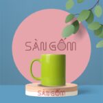 Ly sứ Bát Tràng dáng trụ màu xanh nõn chuối SG-LS85