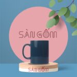 Ly sứ cao cấp Bát Tràng dáng trụ màu xanh SG-LS109