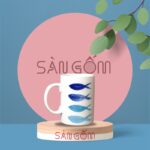 Ly sứ dáng trụ cao màu trắng hình cá đẹp SG-LS113