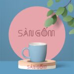 Ly sứ màu xanh lơ dáng chữ U cao cấp Bát Tràng SG-LS79