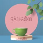 Ly tách cafe cappuccino màu xanh cốm bằng sứ SG-LS94