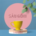 Ly tách uống trà cà phê gốm sứ màu vàng SG-LS88