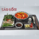 Tô phở bún bát chiết yêu gốm sứ hoa cúc đen SG-TP17