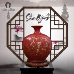 Bình hút lộc vẽ vàng kim "Mã đáo thành công" màu đỏ SG-BHL100