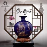 Bình hút lộc vẽ vàng kim "Thuận Buồm Xuôi Gió" xanh dương SG-BHL118