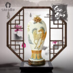 Mai bình tích lộc "Mã Đáo Thành Công" đắp nổi màu trắng SG-MB29