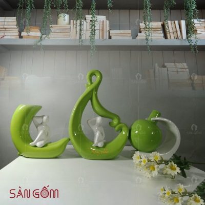 bo-tuong-su-trang-tri-mau-xanh-la